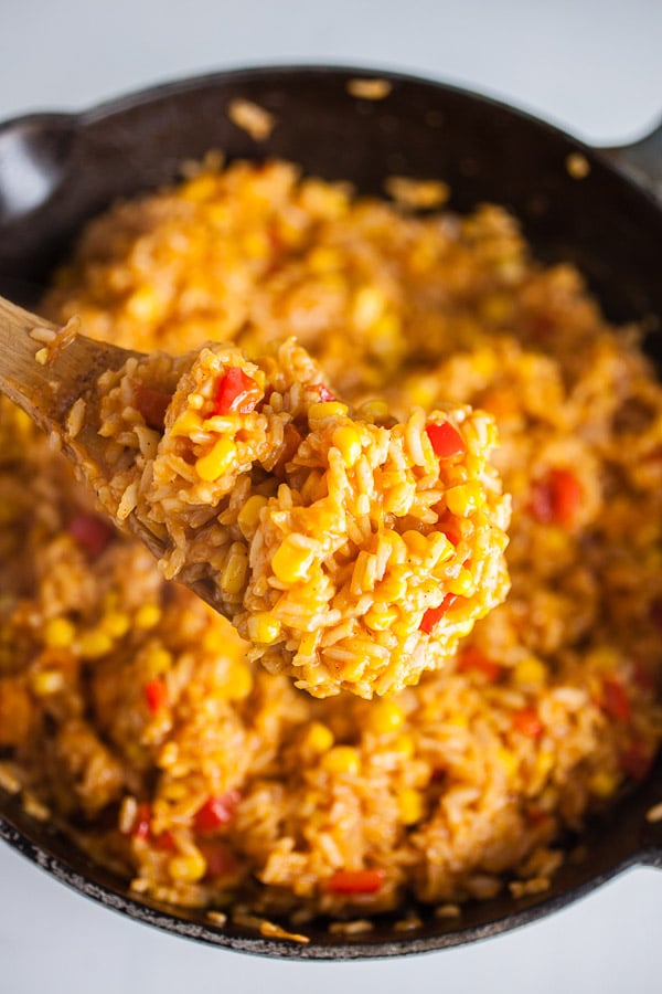 Cheesy Spanish Rice {Pressure Cooker} - Pitchfork Foodie Farms