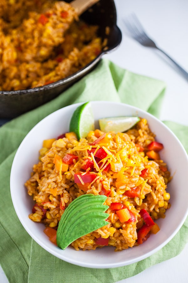 Cheesy Spanish Rice (One Pot) | The Rustic Foodie®