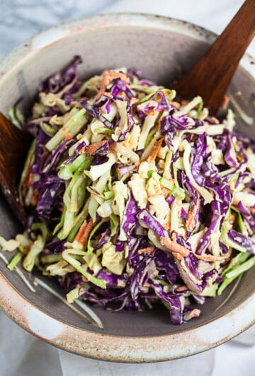 Asian Cabbage Slaw with Miso Ginger Dressing | The Rustic Foodie®