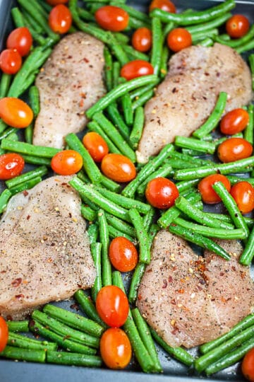 Sheet Pan Italian Chicken and Green Beans | The Rustic Foodie®