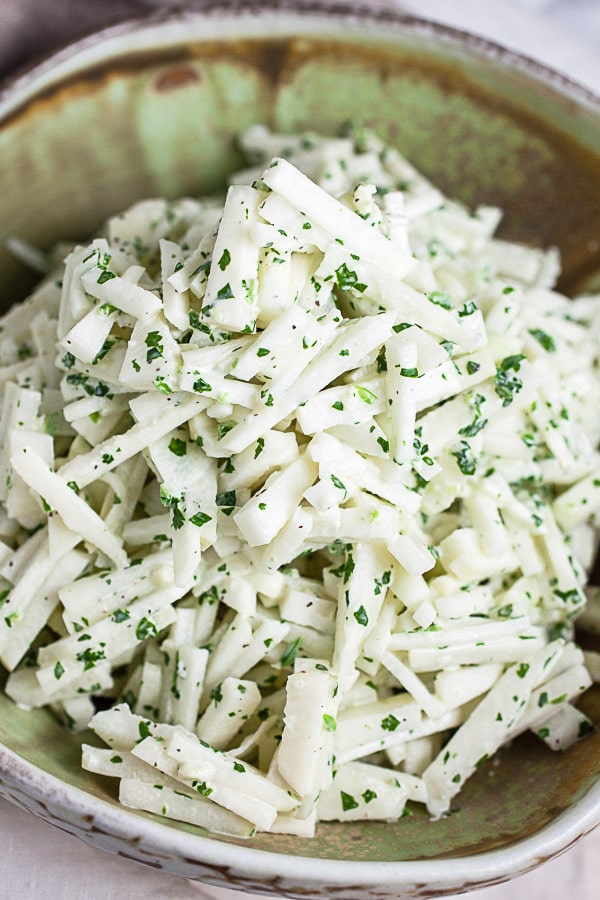 Kohlrabi Slaw with Cilantro Lime Dressing | The Rustic Foodie®