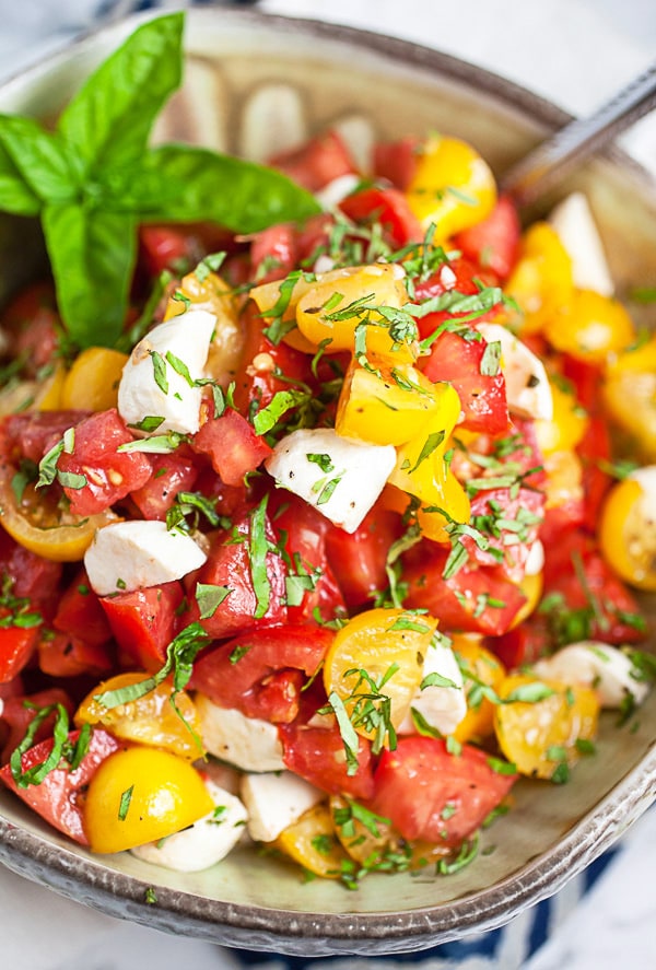 Marinated Tomato Salad with Mozzarella | The Rustic Foodie®