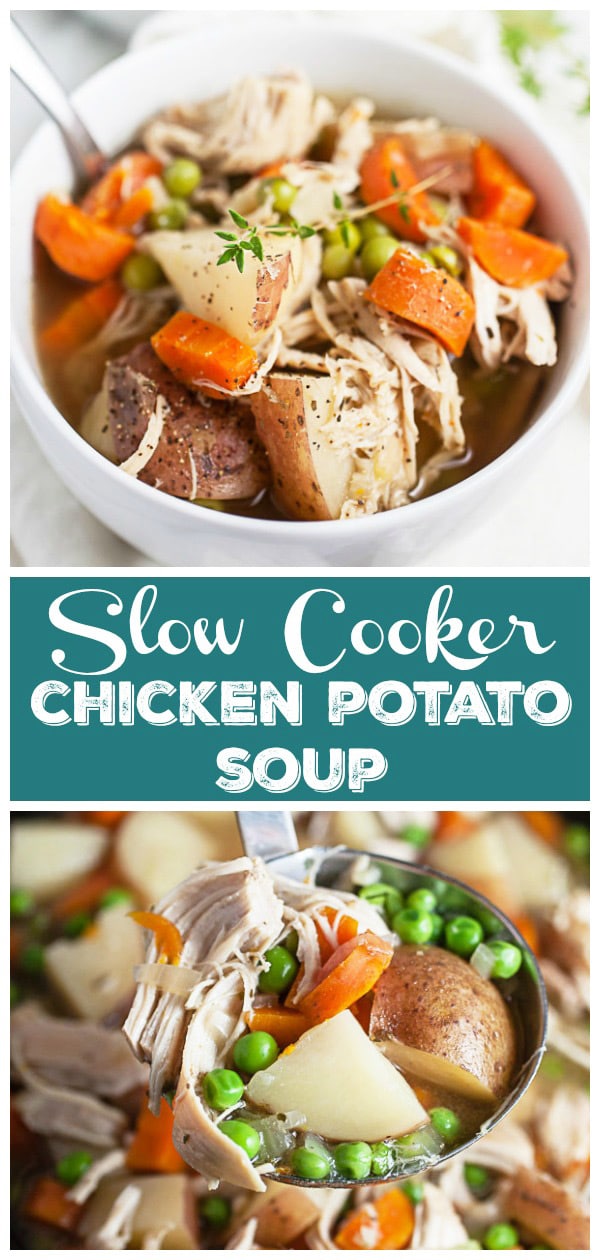 Slow Cooker Chicken Potato Soup (No Dairy) | The Rustic Foodie®