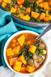 Sweet Potato Kale Soup (Vegan) | The Rustic Foodie®
