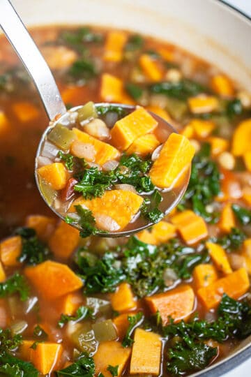 Sweet Potato Kale Soup (Vegan) | The Rustic Foodie®