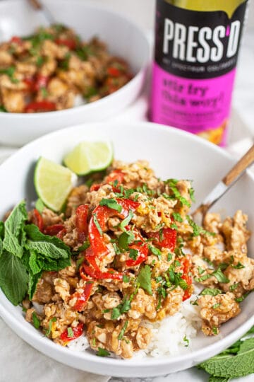 Ground Chicken Rice Bowl | The Rustic Foodie®