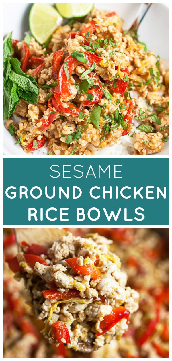 Ground Chicken Rice Bowl | The Rustic Foodie®