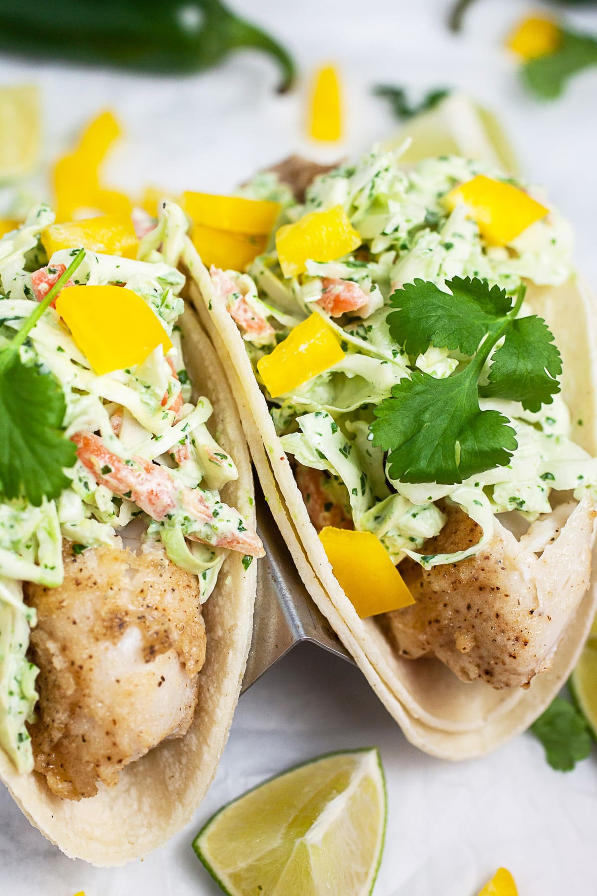 Fish Tacos with Cilantro Lime Slaw | The Rustic Foodie®