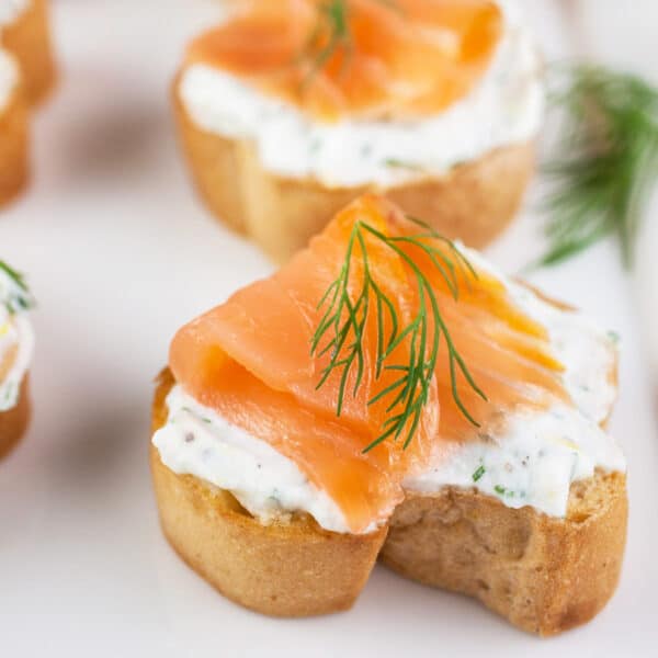 Smoked Salmon Crostini with Dill Ricotta | The Rustic Foodie®