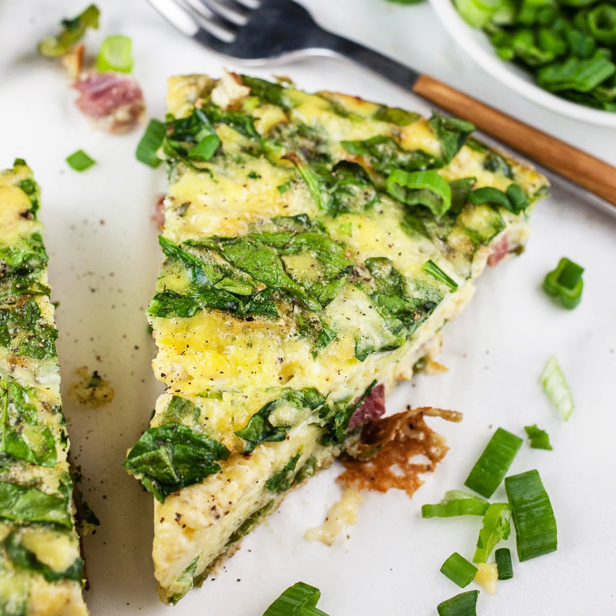 Frittata with spring greens and potatoes