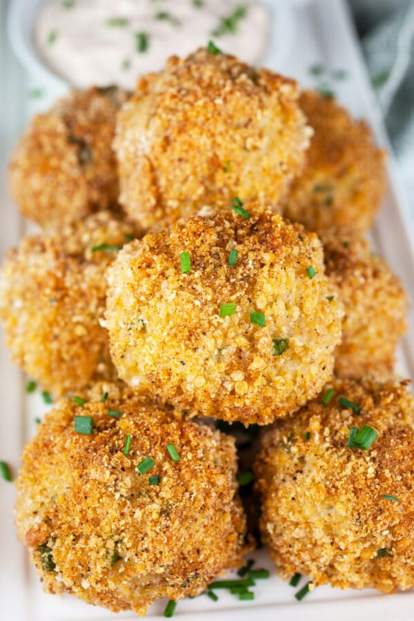 Baked Rice Balls with Chipotle Sour Cream | The Rustic Foodie®