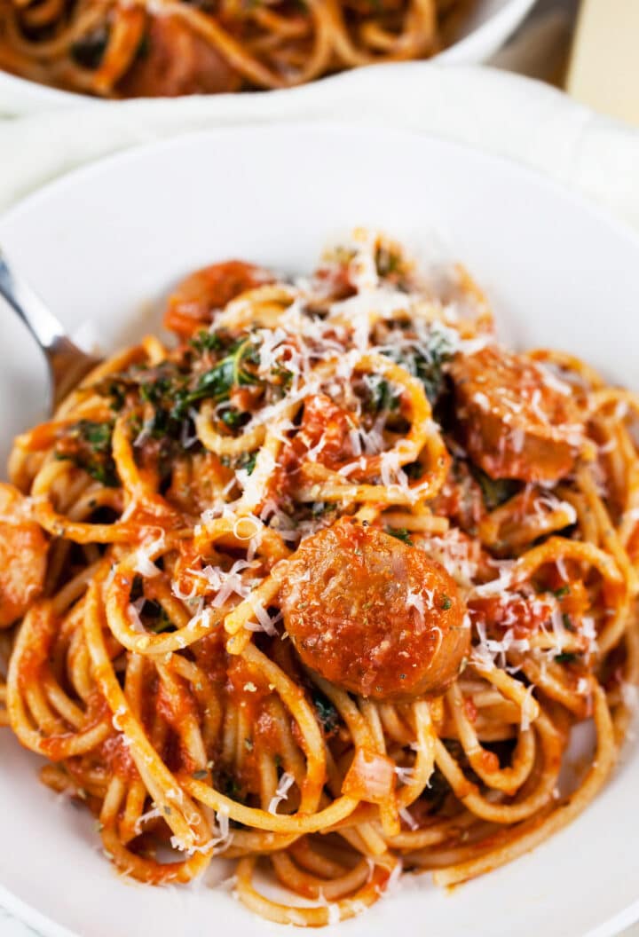 Chicken Sausage Spaghetti The Rustic Foodie® 7967