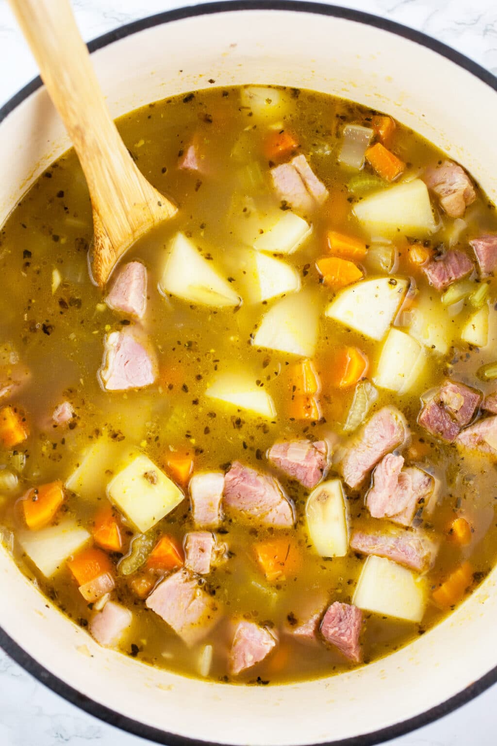 Ham and Potato Soup (Without Milk) | The Rustic Foodie®