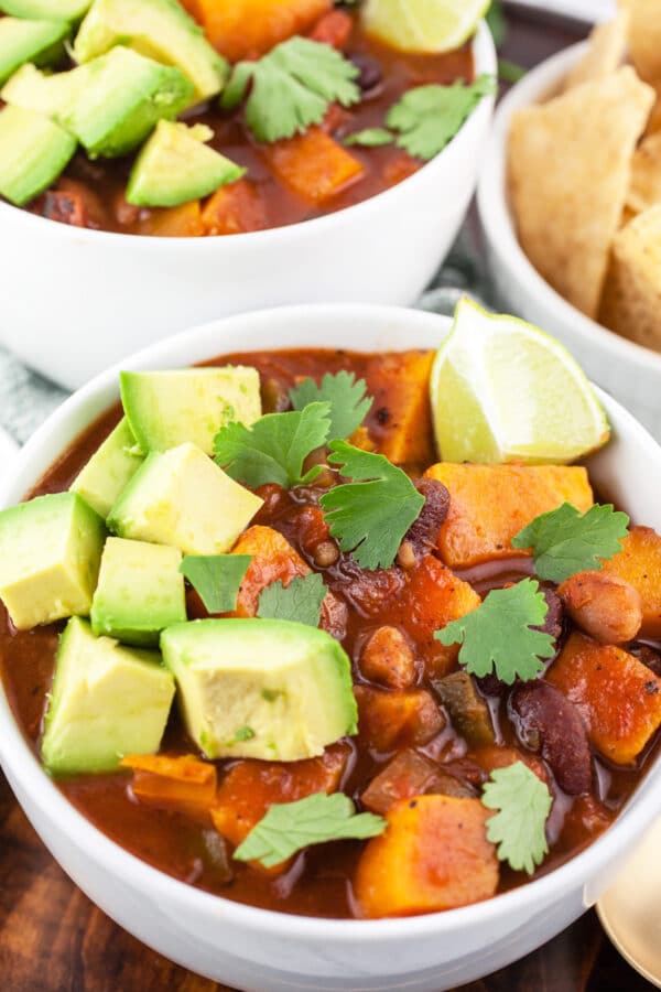 Slow Cooker Veggie Chili | The Rustic Foodie®
